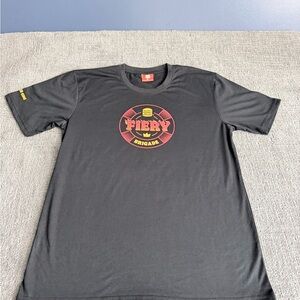 Burger King Crew Member T shirt Fiery Brigade Graphic Black Short-Sleeve Tee